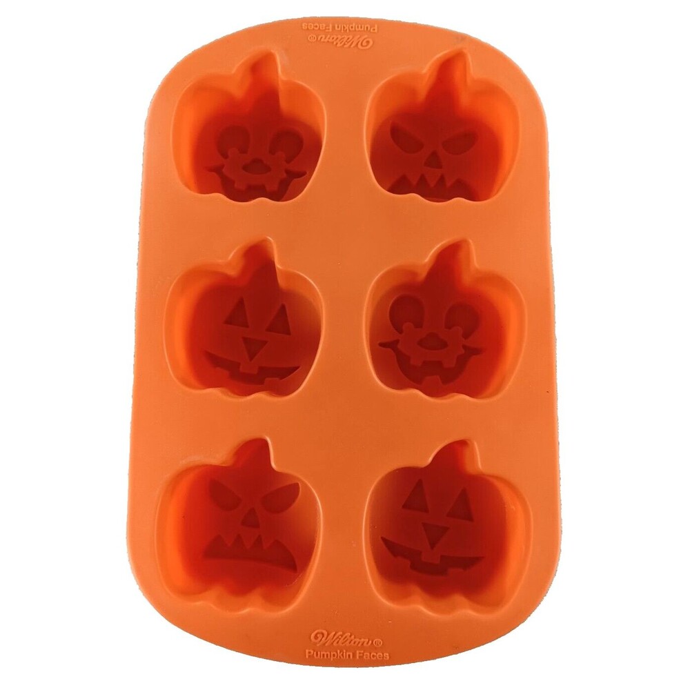 Wilton Silicone Mold Halloween Pumpkin Faces 11" x 7"